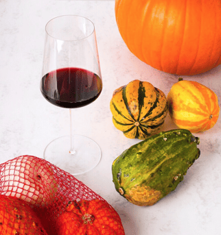 red wine with pumpkins