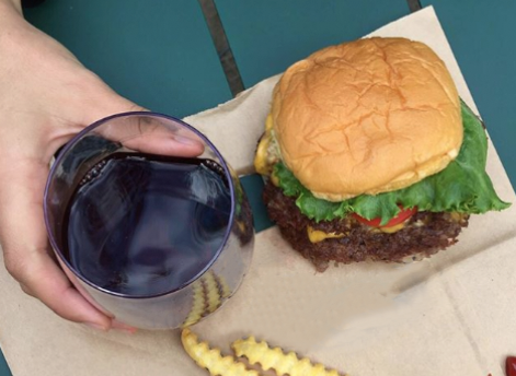 burger and wine